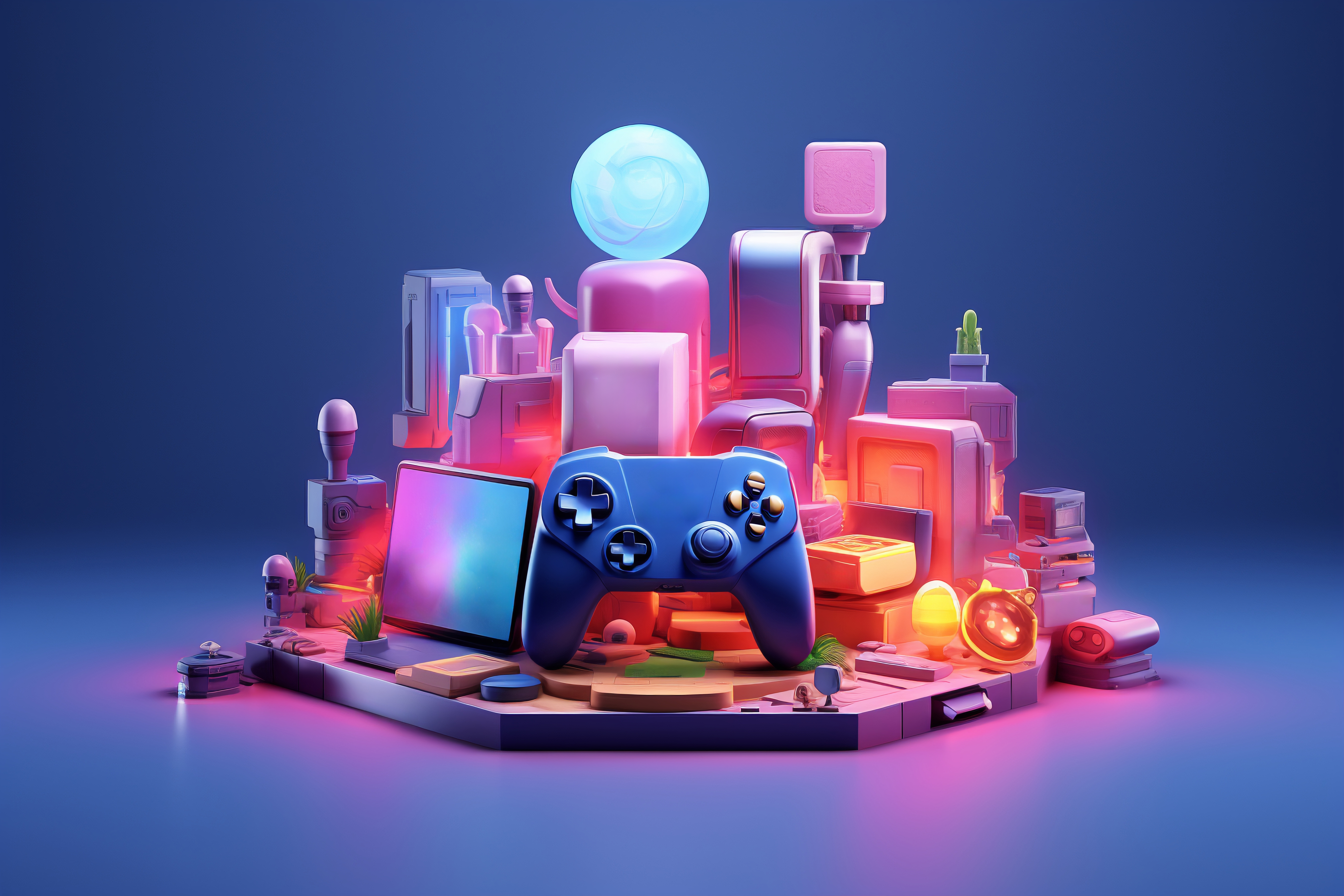 view-3d-video-game-controller